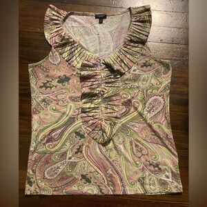 Talbots Paisley Print Sleeveless Top